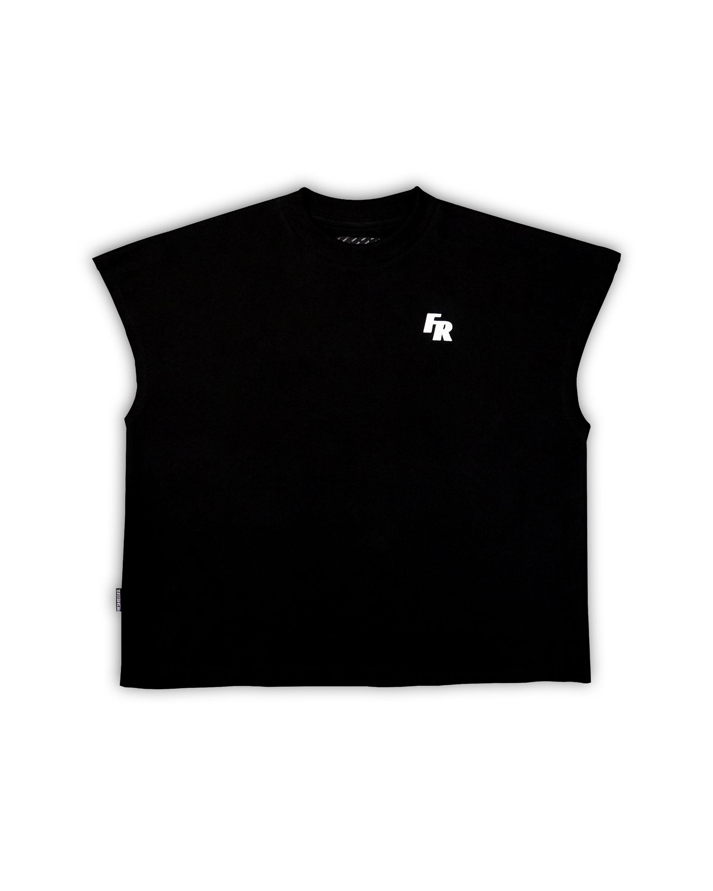 Raw Hem Tank Top in French Terry - Black