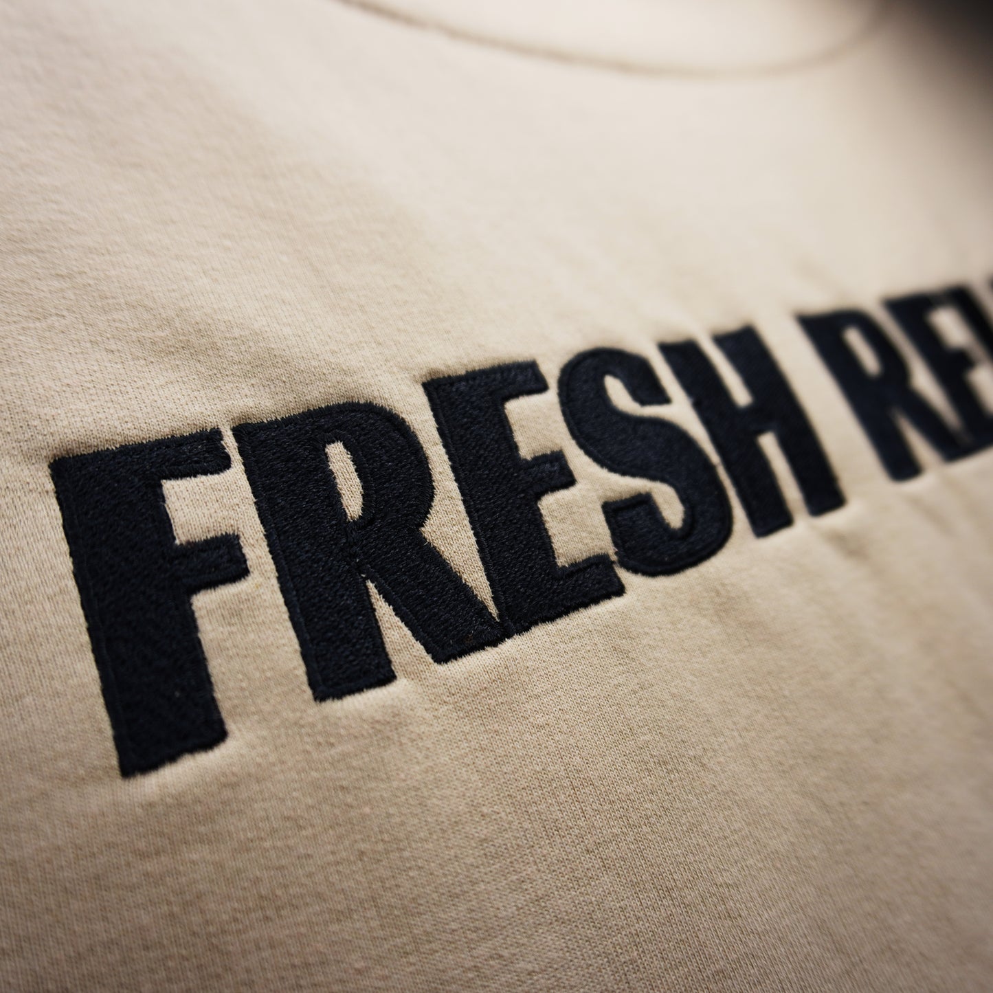 Raw Hem Tank Top in French Terry - Light Khaki