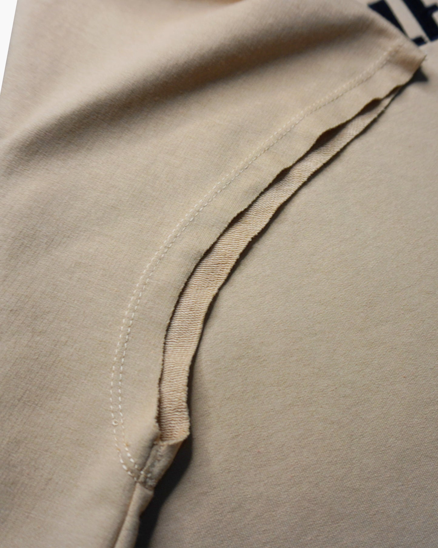 Raw Hem Tank Top in French Terry - Light Khaki
