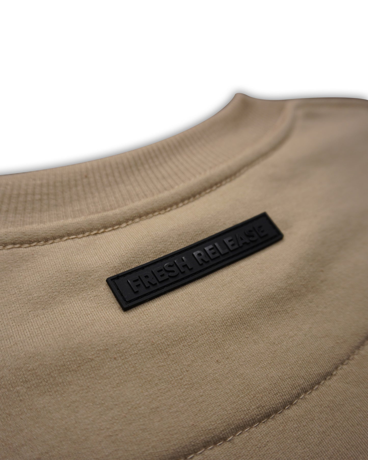 Raw Hem Tank Top in French Terry - Light Khaki