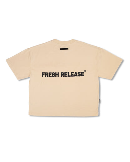 Bloc Logo Tee - Cream Black