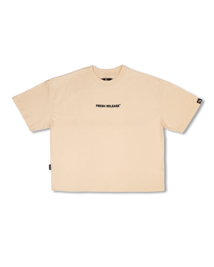 Bloc Logo Tee - Cream Black