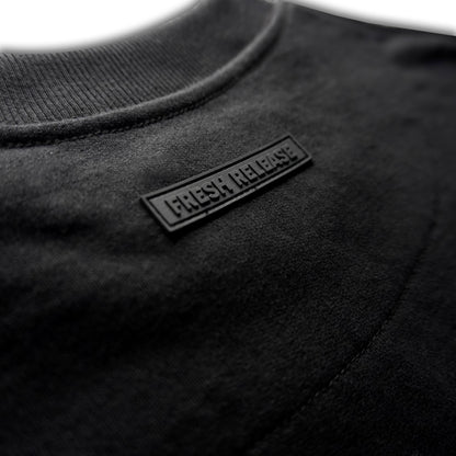 Raw Hem Tank Top in French Terry - Black